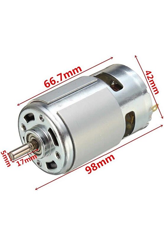 RS775 24V 3000 RPM Güçlü ve Dayanıklı Rulmanlı DC Motor | Hobi CNC, Matkap, Testere için