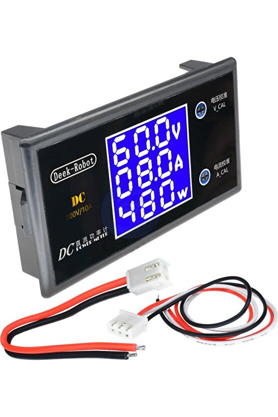 Dc 0-100V 10A Digital Voltmetre Ampermetre ve Wattmetre Deekrobot 0-1000W Mavi LCD