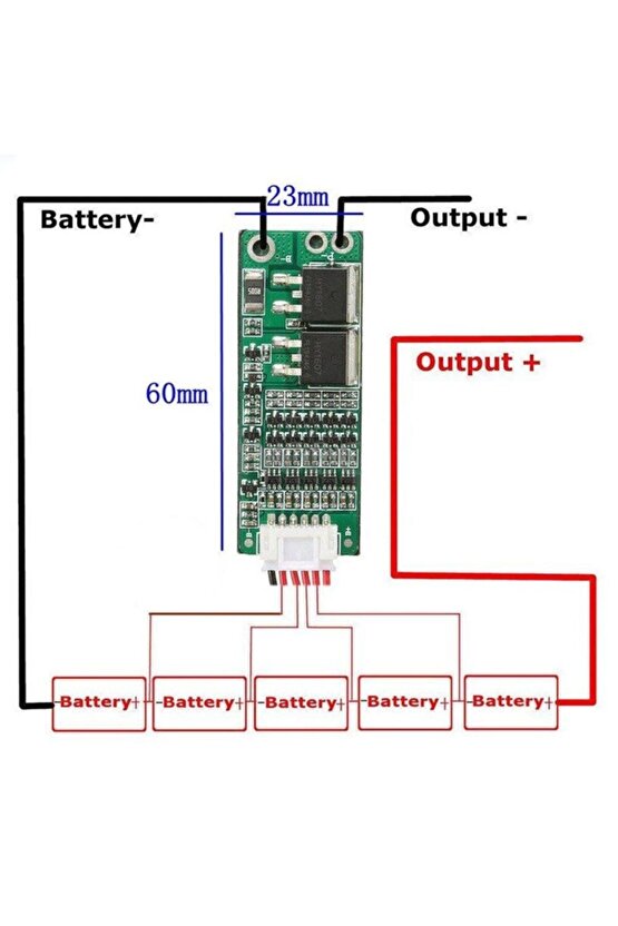 5s 15a Bms Lityum Li-ion Batarya Koruma Kartı - 5 Adet Seri 18650 Pil 21v -- 18650 Li-ion Lipo