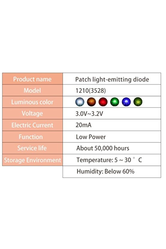 Elektronik Entegre Ve Devreler Için Led 10 Adet 3528 Smd