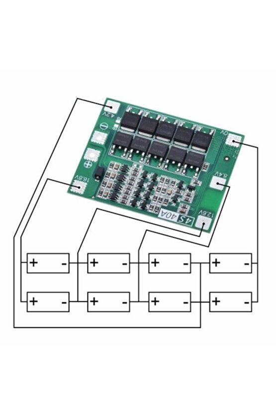 4s 40a Lityum Batarya Bms Koruma Kartı Standart Versiyon Pil Li-ion 18650 16.8v