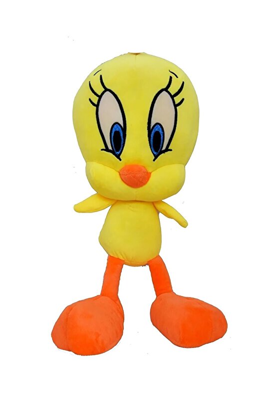 İthal Kumaş Looney Tunes Sarı Civciv Tweety Tiviti Figür Peluş Oyuncak Uyku & Oyun Arkadaşı 25 cm.