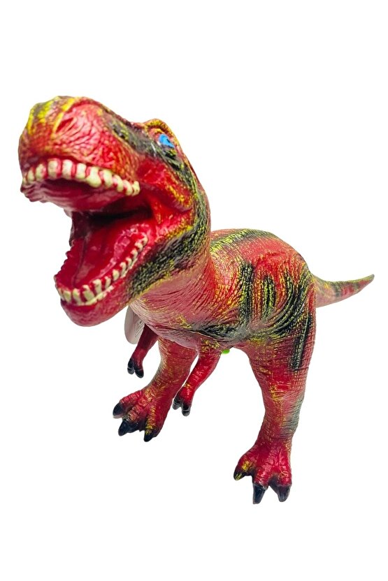 Dinazor T-rex Et Malzeme Dev Boy Soft Oyuncak 52 Cm Kırmızı Sarı