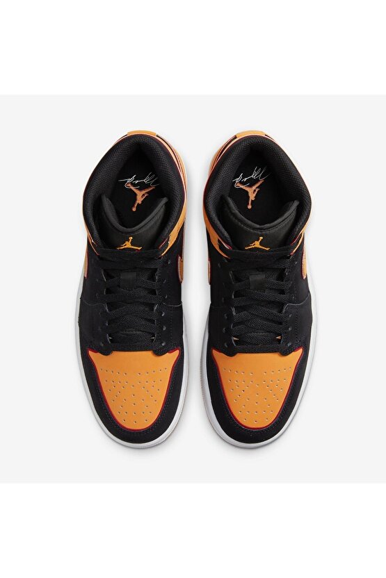 Air Jordan 1 Mid Black Orange Erkek Spor Ayakkabı