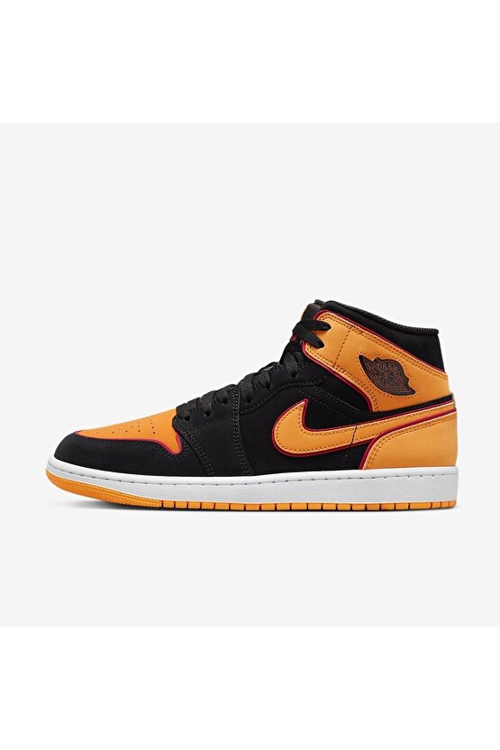 Air Jordan 1 Mid Black Orange Erkek Spor Ayakkabı