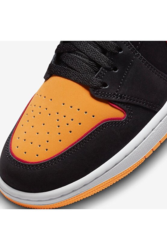 Air Jordan 1 Mid Black Orange Erkek Spor Ayakkabı