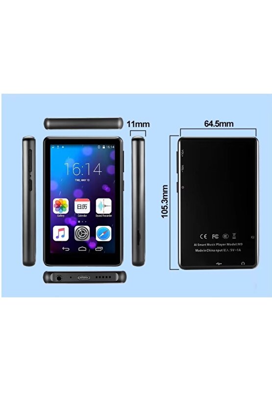 WİFİ MP3-MP4 PLAYER 4 İNÇ EKRANLI 16GB ANDROİD MÜZİK ÇALAR