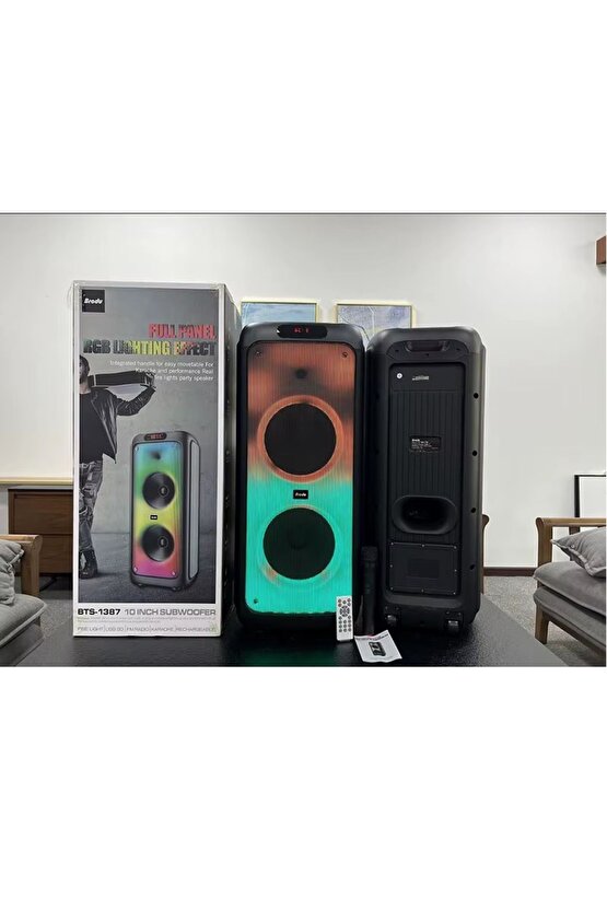 KABLOSUZ MİKROFONLU BLUETOOTH HOPARLÖR ŞARJLI TAŞINABİLİR BÜYÜK BOY PARTY SPEAKER GİTAR BAĞLAMA