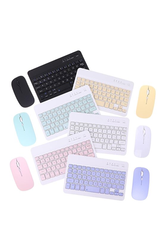 BLUETOOTH + USB WİRELESS KLAVYE MOUSE SETİ SESSİZ ŞARJLI BT+USB MOUSE & KEYBOARD SET