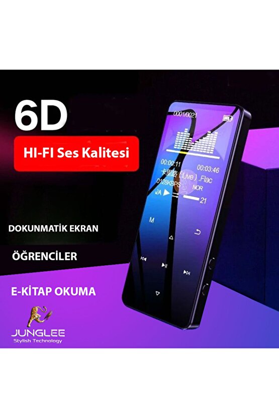 Bluetooth Lu Mp3-mp4 Çalar Ses Kayıt Fm Radyolu Şarjlı Mp4 Player Dahili Hoparlör 8gb Hafızalı