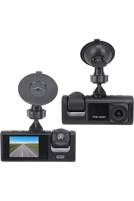 3 KAMERALI ARAÇ İÇİ KAMERA KAYIT CİHAZI 3 LENS CARDVR DASH CAM ÖN İÇ VE GERİ GÖRÜŞ KAMERASI