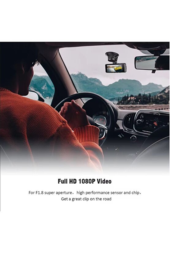 ARAÇ İÇİ KAMERA 1080P GERİ GÖRÜŞ KAMERALI KAYIT CİHAZI CAR DVR DASH CAM