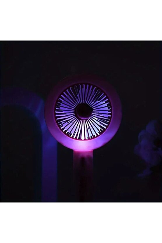 Mini Klima Led ışıklı Şarjlı El Fanı Vantilatör 3 Kademeli Hız Serinletici Fan