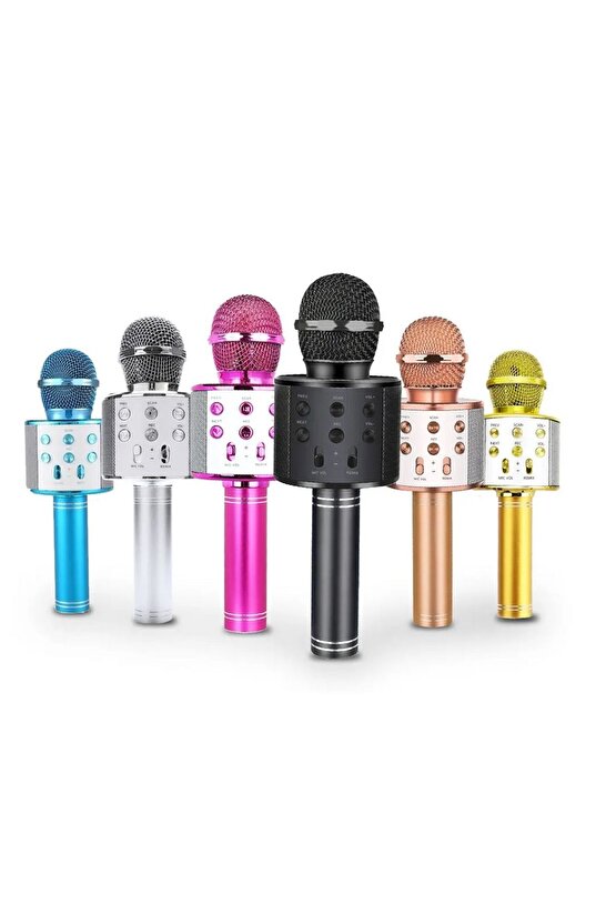 ŞARJLI KABLOSUZ KARAOKE MİKROFON BLUETOOTH HOPARLÖR SES DEĞİŞTİRME ÖZELLİKLİ SD KART USB GİRİŞLİ