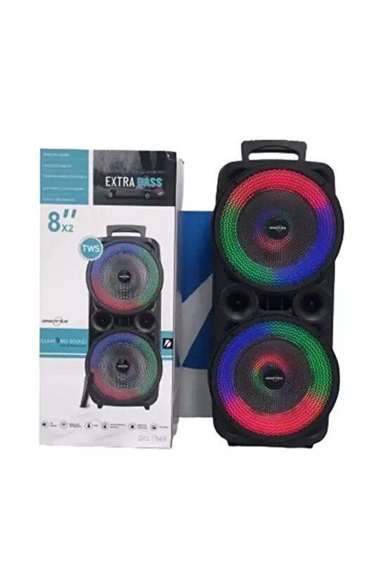 Bluetooth Speaker Kablosuz Hoparlör Led Işıklı Fm Radyolu Sd Kart Ve Usb Girişli Şarjlı Hoparlör