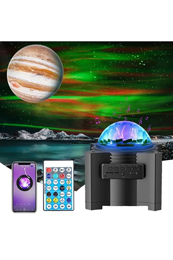 Stary Projector Light Bluetooth Hoparlör Tavan Duvar Ambians Işıklandırma