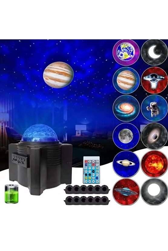 Stary Projector Light Bluetooth Hoparlör Tavan Duvar Ambians Işıklandırma