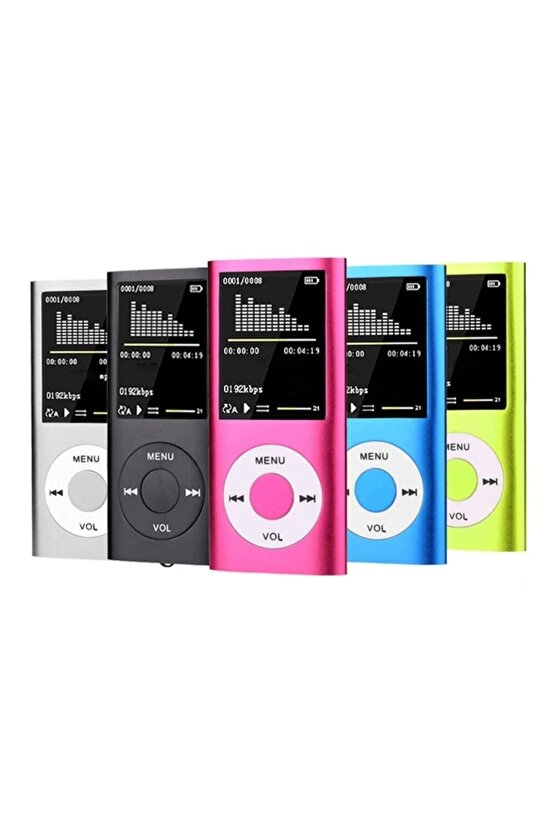 Mp3 Çalar Ses Kayıt Fm Radyo Sd Kart Girişli Mp4 Player 1.8 Inç Renkli Ekran