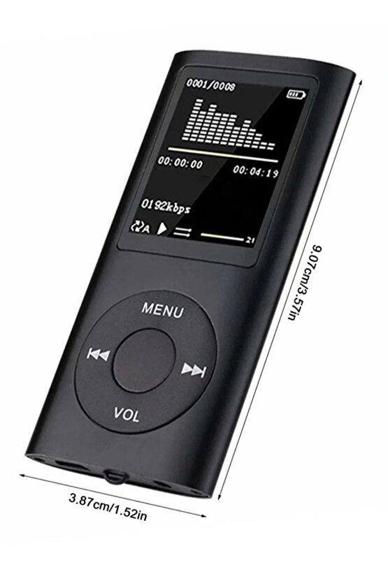 Mp3 Çalar Ses Kayıt Fm Radyo Sd Kart Girişli Mp4 Player 1.8 Inç Renkli Ekran