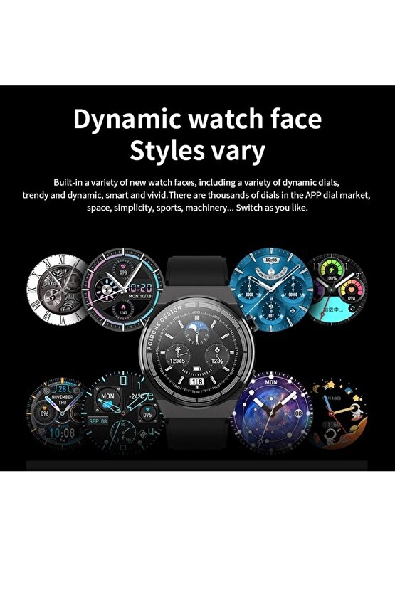 Gt3 Max Porshe 22mm Ios Android Uyumlu Akıllı Saat Bt Arama Cevaplama Özellikli 1,45inç Tam Ekran