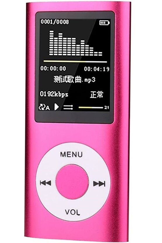 Mp3 Çalar Ses Kayıt Fm Radyo Sd Kart Girişli Mp4 Player 1.8 Inç Renkli Ekran