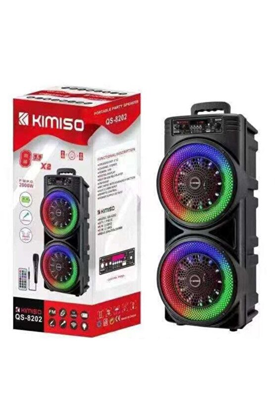 Mikrofonlu Bluetooth Hoparlör Led Işıklı Fm Radyo Sd Kart Usb Girişli Speaker