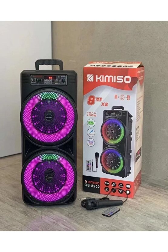 Mikrofonlu Bluetooth Hoparlör Led Işıklı Fm Radyo Sd Kart Usb Girişli Speaker