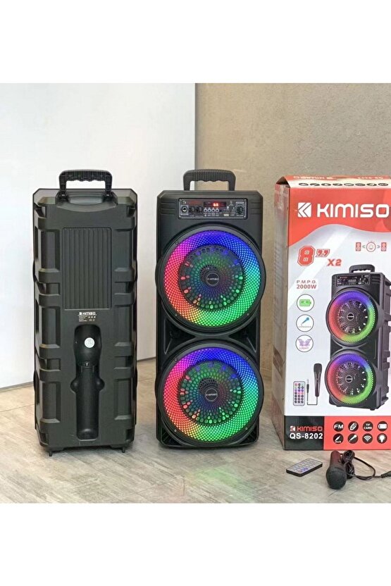 Mikrofonlu Bluetooth Hoparlör Led Işıklı Fm Radyo Sd Kart Usb Girişli Speaker