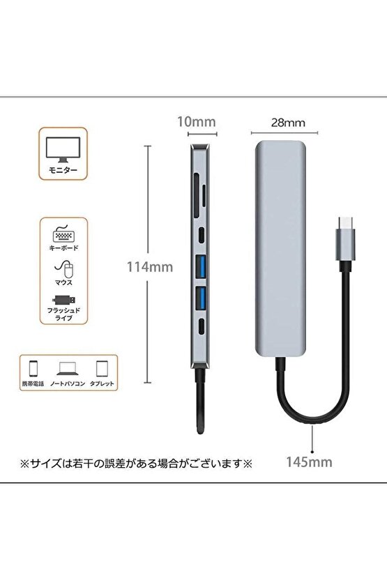 Type C Adaptör 7 In 1 Usb Hub Hdmi Sd Tf Kart Usb Pd Type C Macbook Çevirici