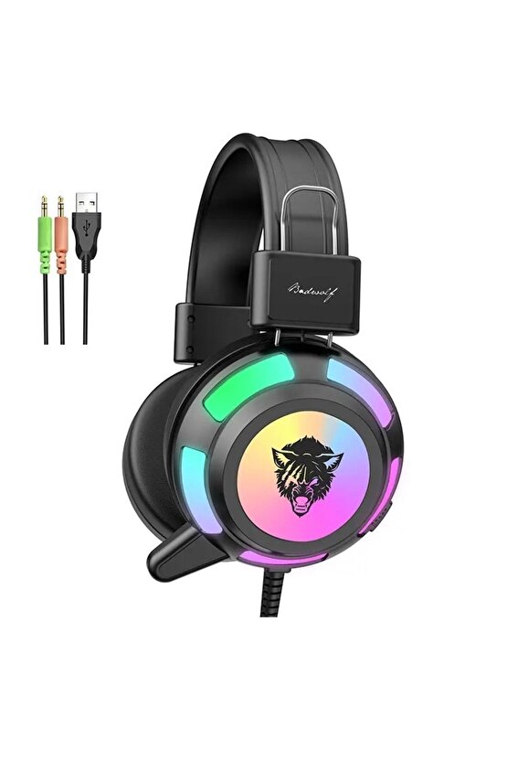 Rgb Led Işıklı Oyuncu Kulaklığı Profesyonel Gaming Headset Mikrofonlu Oyun Kulaklık V8