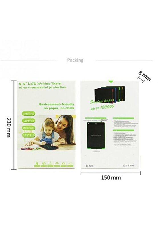 Grafik Yazı Çizim Tableti Lcd 8.5 Inc Ekranlı Bilgisayar Kalemi Mıknatıslı Buzdolabı Yazı Tahtası