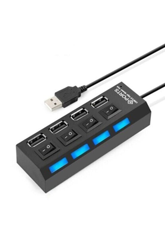 4 Port Usb Çoklayıcı 2.0 Usb Hub 30 Cm On Of Lu Uyumlu 4port-on-oflu