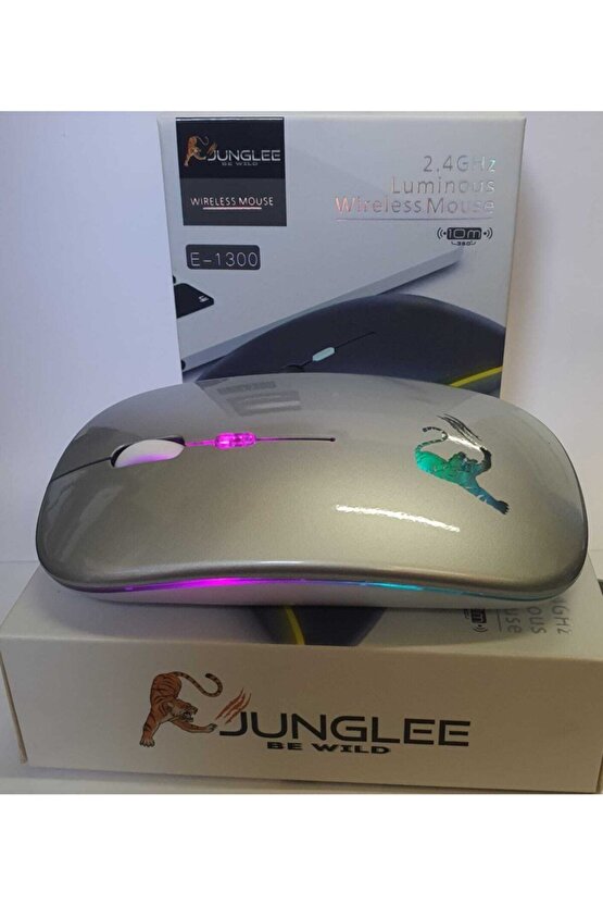 Rgb Led Işıklı Şarjlı Kablosuz Mouse Sessiz 2.4 Ghz Usb Wireless 800-1200-1600 Ayarlanabilir Dpi