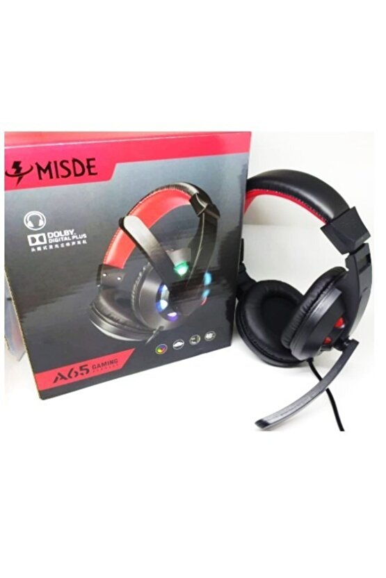 Mısde A65 Işıklı Oyuncu Kulaklığı Stereo Headphone Pc Kulaklık