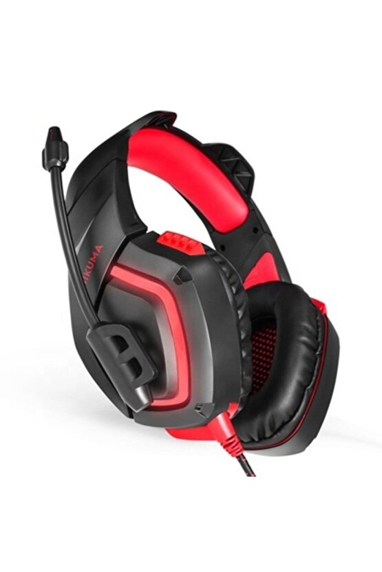 Profesyonel Led Işıklı Mikrofonlu Oyuncu Kulaklığı Pctvps4telefon Uyumlu Gaming Headphone