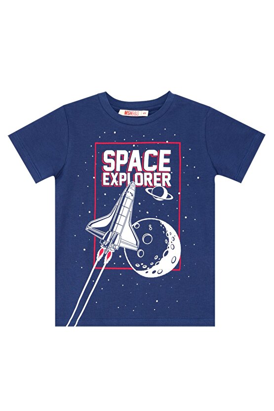 Space Erkek Çocuk T-shirt Denim Şort Takım