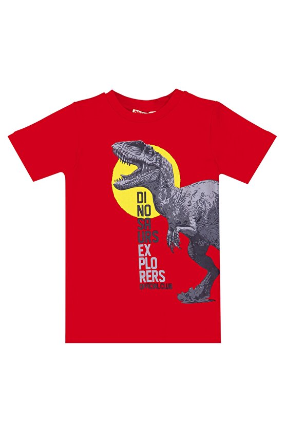 Dino Kamuflaj Erkek Çocuk T-shirt Kapri Şort Takım