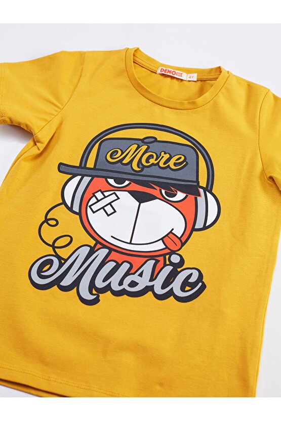 More Music Erkek Çocuk T-shirt Kapri Şort Takım