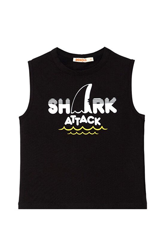 Shark Attack Erkek Çocuk T-shirt Kapri Şort Takım