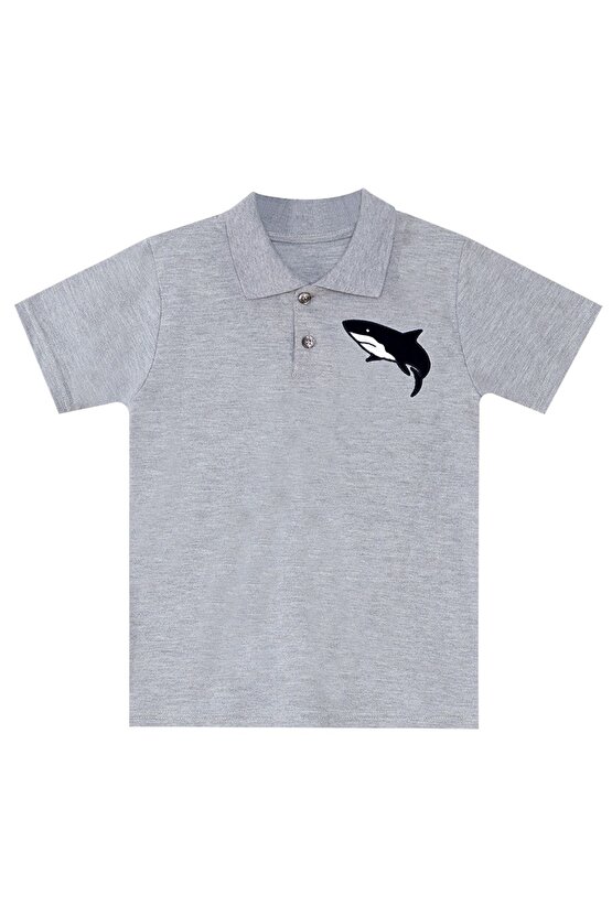 Shark Erkek Çocuk Yazlık Polo Yaka T-shirt Gabardin Şort Takım