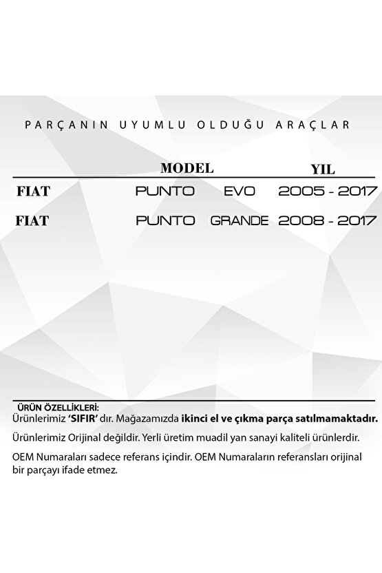 Fiat Punto Grande, Punto, Punto Evo Için Ön Cam Kriko Teli