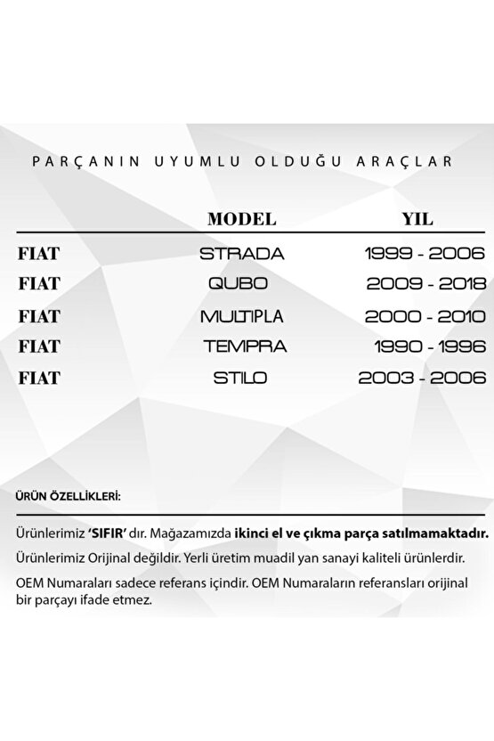 Fiat Doblo, Fiorino, Albea Için Debriyaj Mil Burcu -alt- 1.3