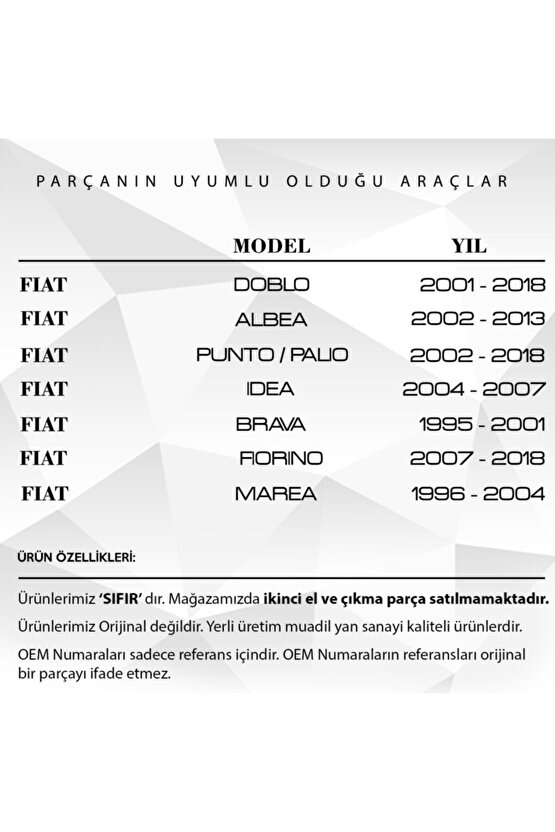 Fiat Doblo, Fiorino, Albea Için Debriyaj Mil Burcu -alt- 1.3