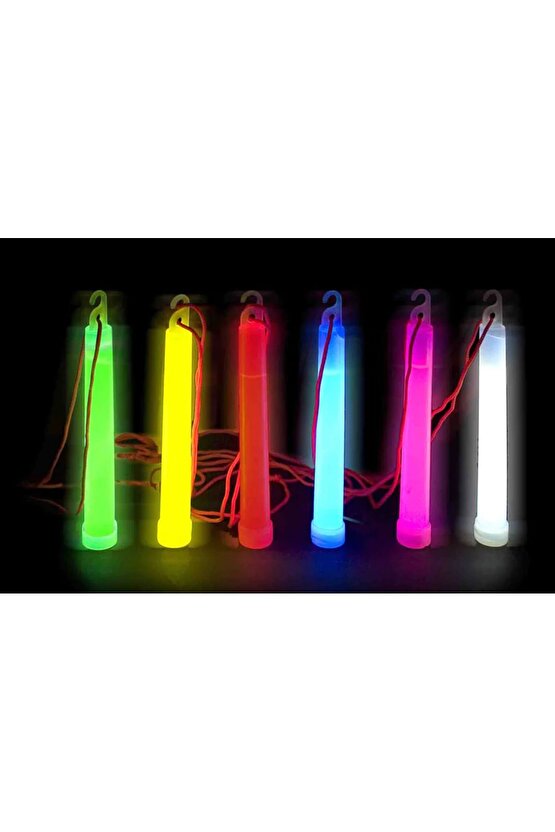 himarry Karanlıkta Yanan Asılabilir ip Aparatlı Glow Stick Kolye Glow Stick Lamba 6 Adet 6 Renk 15 c