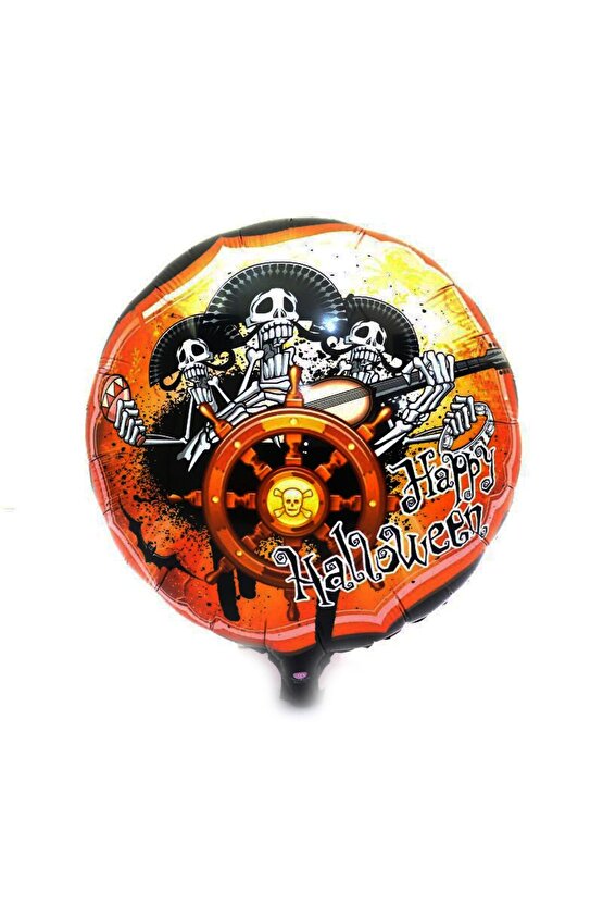 Samur Parti Parti Aksesuar & Kostüm Parti Kuru Kafalı Korsanlar Halloween Şekilli Folyo Balon 45 Cm