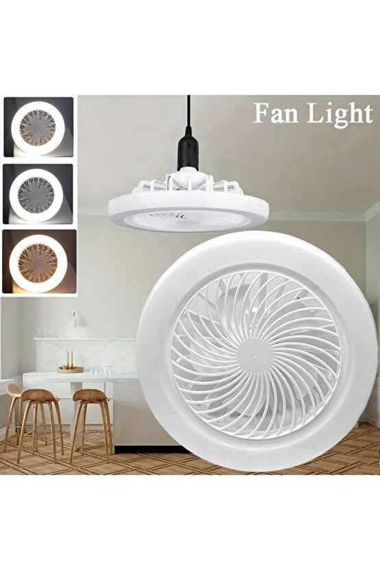 3 Işık Modlu,  Dinlenebilir, 3 Fan Hızlı, Kumandalı, Pervaneli, 42 Watt Çok Kaliteli LED Fan Ampul,