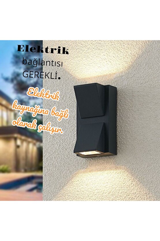 Elektrikle Çalışır, 3000 Kelvin Günışığı 6 Watt Led Aplik, Bahçe, Balkon, Banyo, Teras, Duvar Aplik