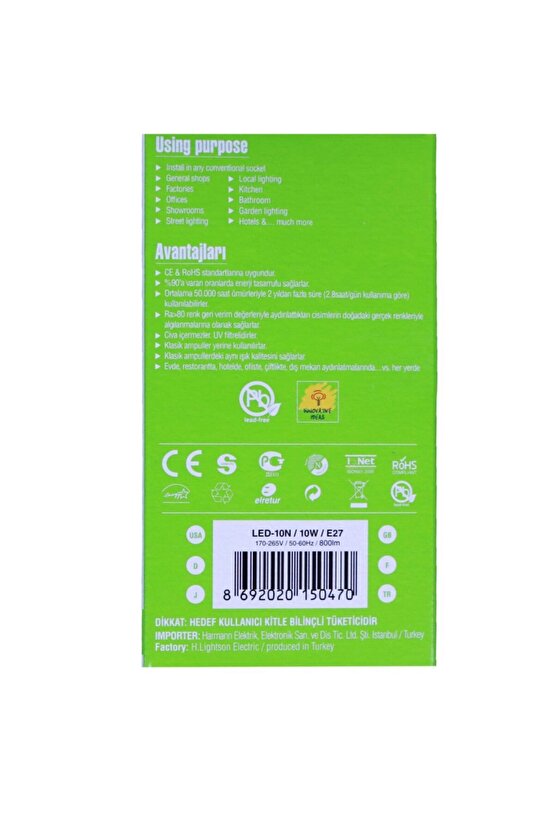 Led-10n 10w Ampül Beyaz