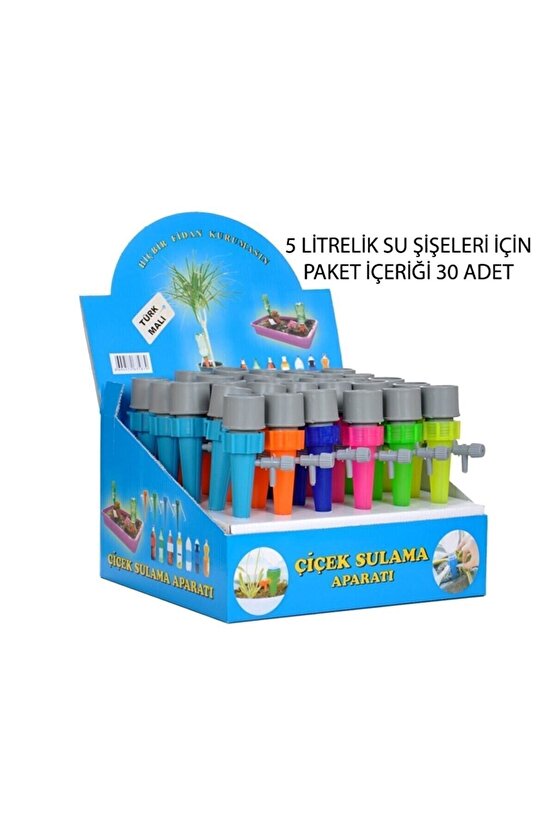 30 Adet 5 Litrelik Su Şişelerine Uyumlu Çiçek Ve Fidan Sulama Aparatı, Tatilde Çiçek Sular Aparat