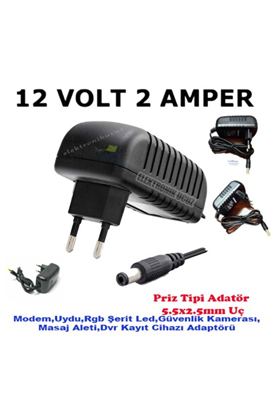 Hhm-12 Volt 2 Amper 12v 2a - Hiremco Uydu Adapterü Trafo Smps 24w Güçte